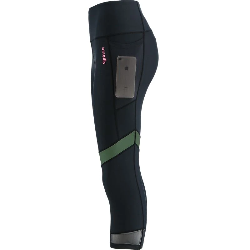 Women's Savannah Capri Leggings Black / Green - Image 2