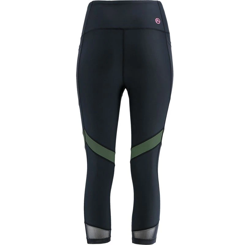 Women's Savannah Capri Leggings Black / Green - Image 3