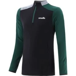 Men's Zack Brushed Half Zip Top Black / Green / Grey
